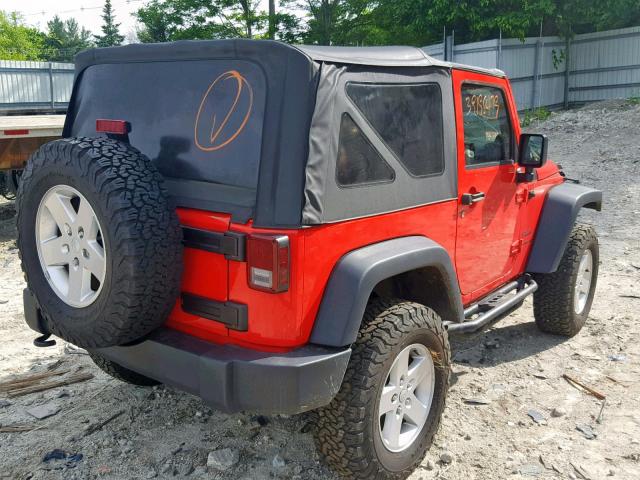 1C4GJWAG2DL645201 - 2013 JEEP WRANGLER S RED photo 4