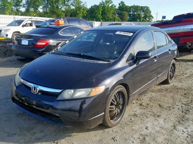 1HGFA16578L005532 - 2008 HONDA CIVIC LX BLACK photo 2