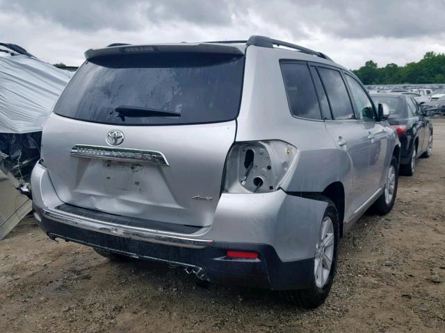 5TDBK3EH9CS136728 - 2012 TOYOTA HIGHLANDER SILVER photo 4