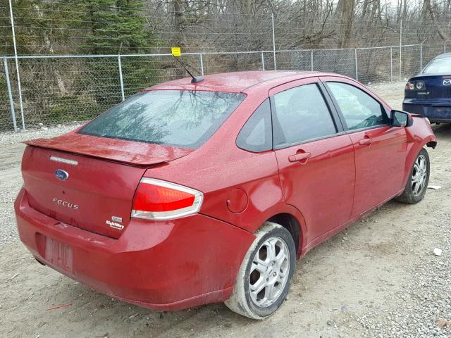 1FAHP36N39W183963 - 2009 FORD FOCUS SES RED photo 4