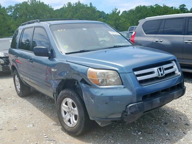 5FNYF28137B046072 - 2007 HONDA PILOT LX GREEN photo 1