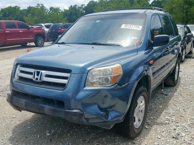 5FNYF28137B046072 - 2007 HONDA PILOT LX GREEN photo 2