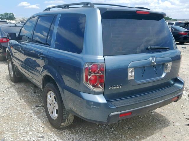 5FNYF28137B046072 - 2007 HONDA PILOT LX GREEN photo 3