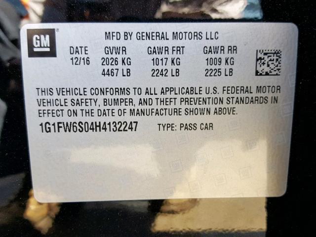 1G1FW6S04H4132247 - 2017 CHEVROLET BOLT EV LT BLACK photo 10