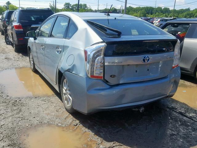 JTDKN3DP7D3044732 - 2013 TOYOTA PRIUS PLUG GREEN photo 3