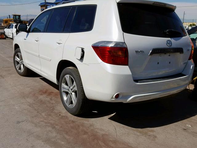 JTEES43A492142960 - 2009 TOYOTA HIGHLANDER WHITE photo 3