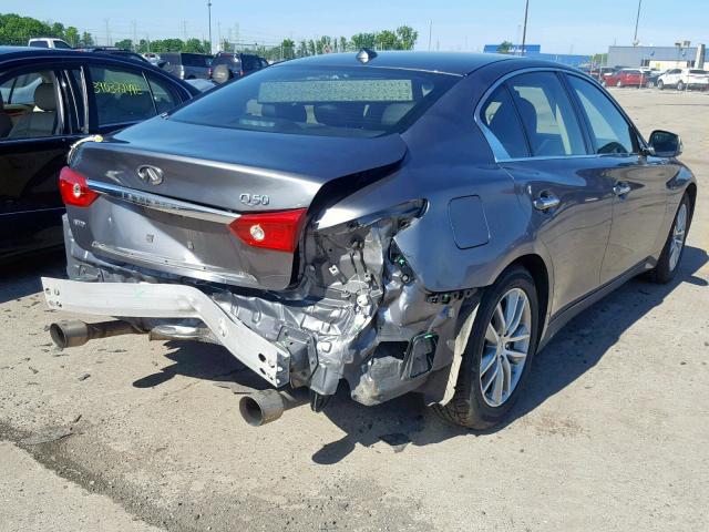 JN1BV7AR9EM688549 - 2014 INFINITI Q50 BASE GRAY photo 4