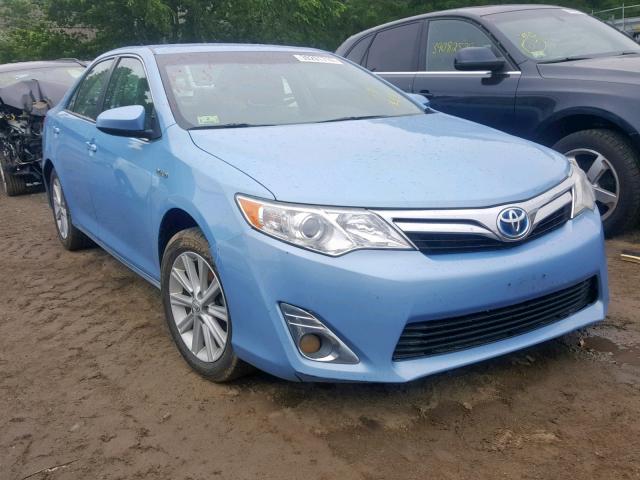 4T1BD1FK0CU060879 - 2012 TOYOTA CAMRY HYBR BLUE photo 1