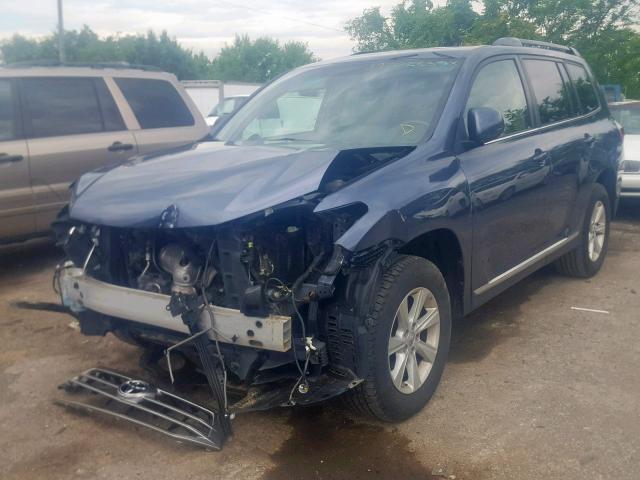 5TDBK3EH3CS093892 - 2012 TOYOTA HIGHLANDER BLUE photo 2