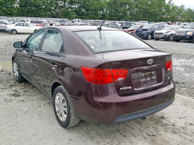 KNAFU4A23B5357858 - 2011 KIA FORTE EX MAROON photo 3