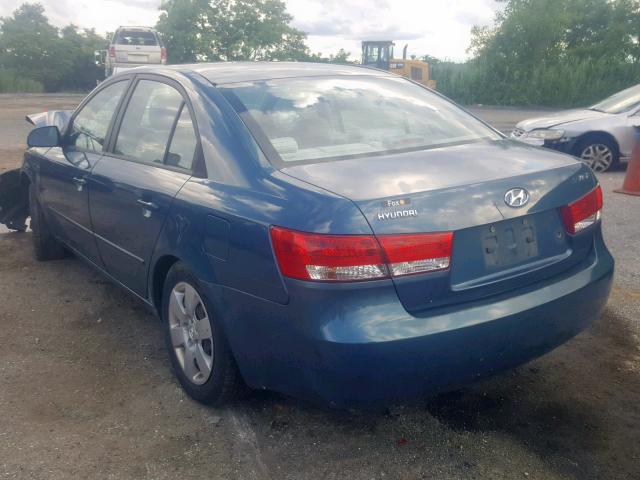 5NPET46C96H140260 - 2006 HYUNDAI SONATA GL BLUE photo 3