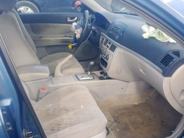 5NPET46C96H140260 - 2006 HYUNDAI SONATA GL BLUE photo 5