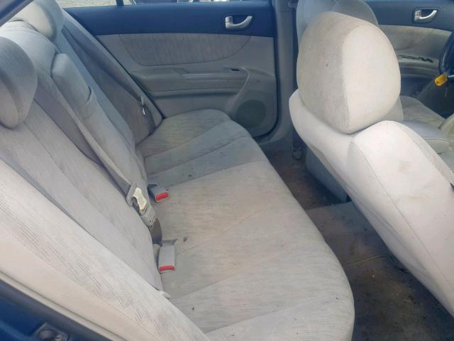 5NPET46C96H140260 - 2006 HYUNDAI SONATA GL BLUE photo 6