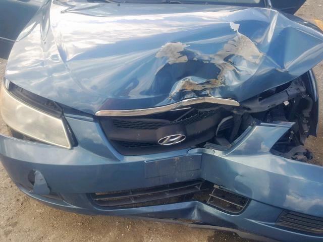 5NPET46C96H140260 - 2006 HYUNDAI SONATA GL BLUE photo 7