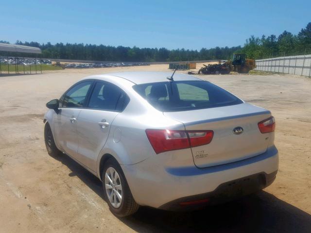 KNADM4A32F6501108 - 2015 KIA RIO LX SILVER photo 3