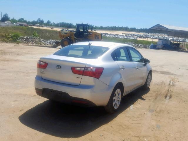 KNADM4A32F6501108 - 2015 KIA RIO LX SILVER photo 4