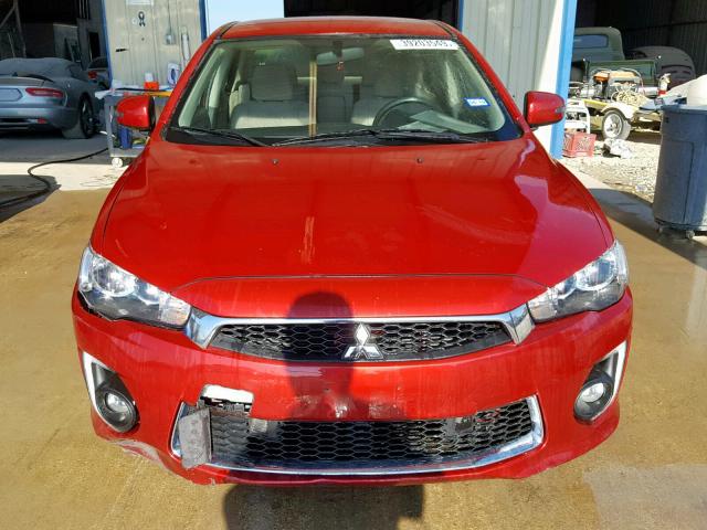 JA32U2FU9GU001474 - 2016 MITSUBISHI LANCER ES RED photo 9