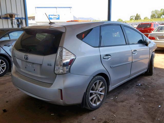 JTDZN3EU3D3281821 - 2013 TOYOTA PRIUS V SILVER photo 4