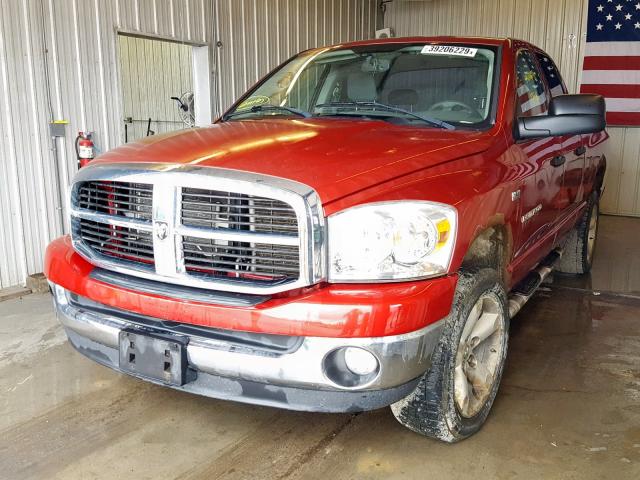 1D7HU18267S192144 - 2007 DODGE RAM 1500 S RED photo 2