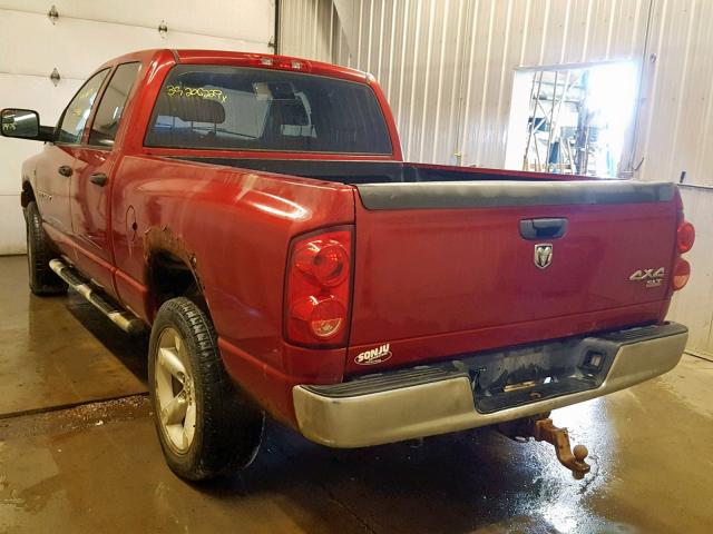 1D7HU18267S192144 - 2007 DODGE RAM 1500 S RED photo 3