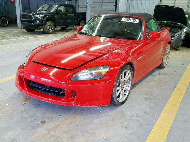 JHMAP21474T003249 - 2004 HONDA S2000 RED photo 2