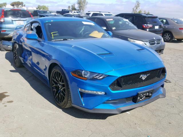 1FA6P8CF7K5125934 - 2019 FORD MUSTANG GT BLUE photo 1