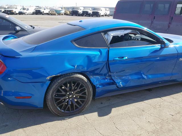 1FA6P8CF7K5125934 - 2019 FORD MUSTANG GT BLUE photo 9