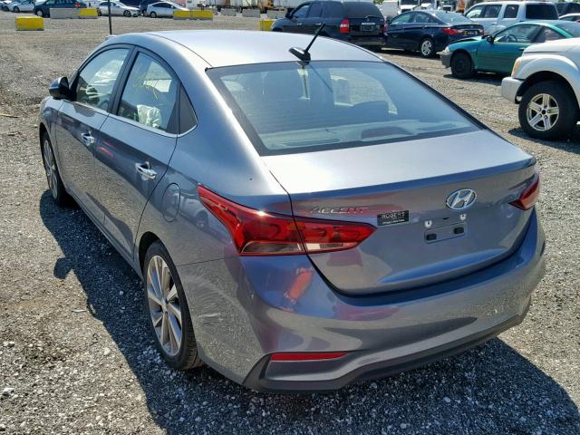 3KPC34A36JE033890 - 2018 HYUNDAI ACCENT LIM GRAY photo 3