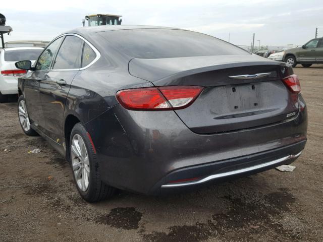 1C3CCCAB5FN750421 - 2015 CHRYSLER 200 LIMITE GRAY photo 3