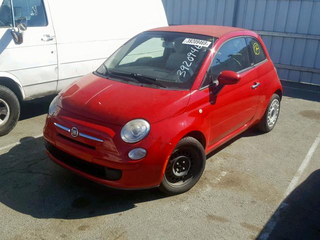 3C3CFFDR7CT123183 - 2012 FIAT 500 POP RED photo 2