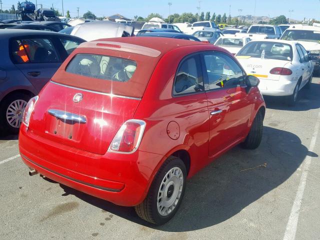 3C3CFFDR7CT123183 - 2012 FIAT 500 POP RED photo 4
