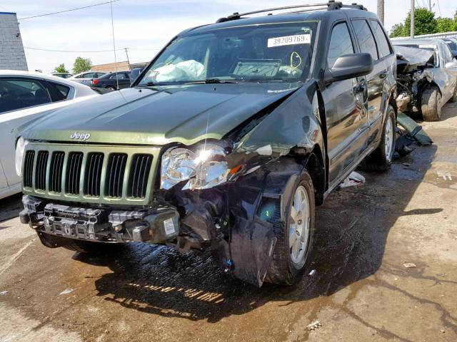 1J8GS48K08C235359 - 2008 JEEP GRAND CHER GREEN photo 2