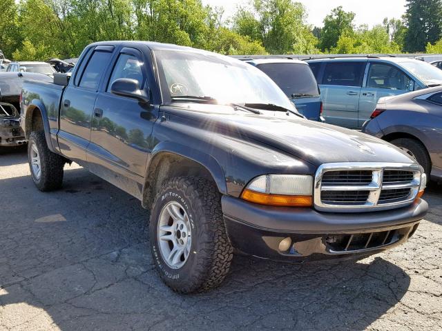 1D7HG38N04S661205 - 2004 DODGE DAKOTA QUA BLACK photo 1