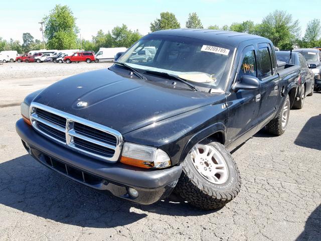 1D7HG38N04S661205 - 2004 DODGE DAKOTA QUA BLACK photo 2