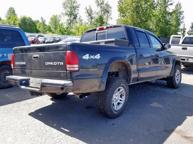 1D7HG38N04S661205 - 2004 DODGE DAKOTA QUA BLACK photo 4