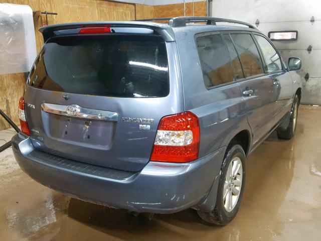 JTEEW21A760015171 - 2006 TOYOTA HIGHLANDER BLUE photo 4