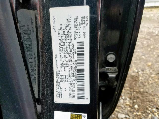 JTLKT324640160895 - 2004 TOYOTA SCION XB 黑色 照片 10