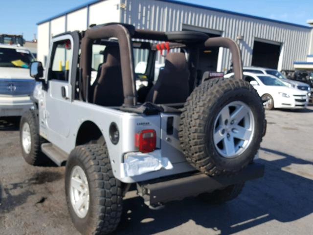 1J4FA49S24P729367 - 2004 JEEP WRANGLER / SILVER photo 3