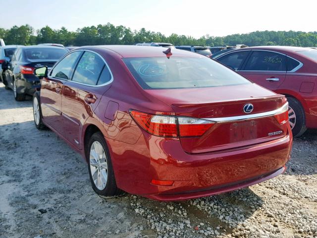 JTHBW1GG6E2042098 - 2014 LEXUS ES 300H RED photo 3