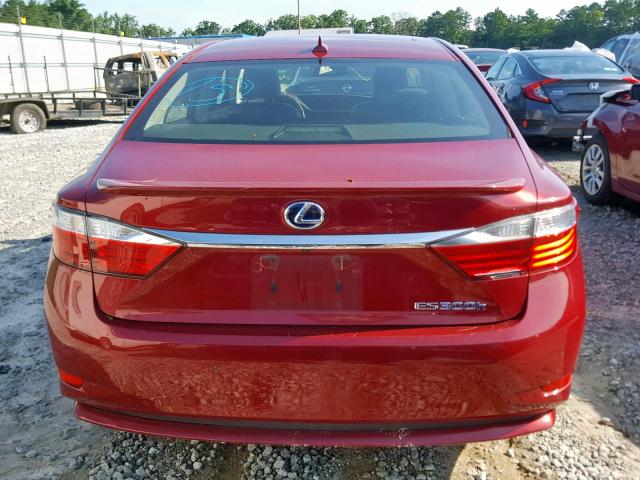 JTHBW1GG6E2042098 - 2014 LEXUS ES 300H RED photo 9