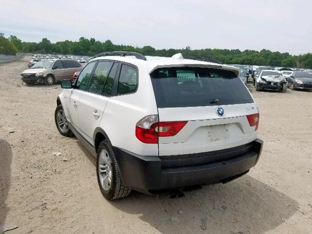 WBXPA93454WA64185 - 2004 BMW X3 3.0I WHITE photo 3