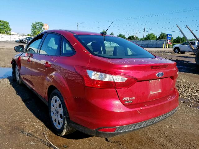 1FAHP3F28CL220715 - 2012 FORD FOCUS SE RED photo 3