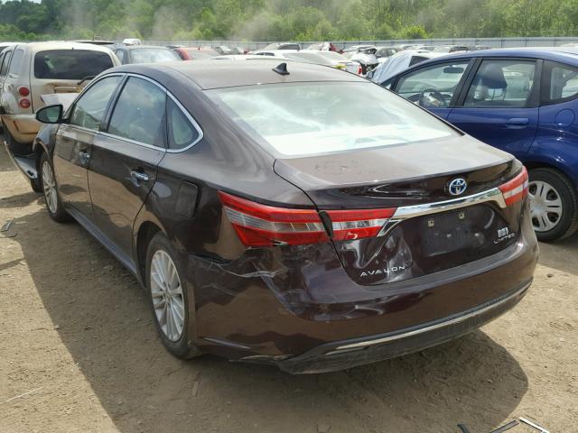 4T1BD1EB1EU026390 - 2014 TOYOTA AVALON HYB MAROON photo 3