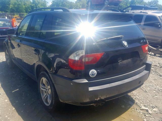 WBXPA93425WD02186 - 2005 BMW X3 3.0I BLACK photo 3