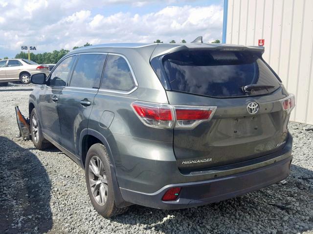 5TDJKRFH5FS131088 - 2015 TOYOTA HIGHLANDER GRAY photo 3