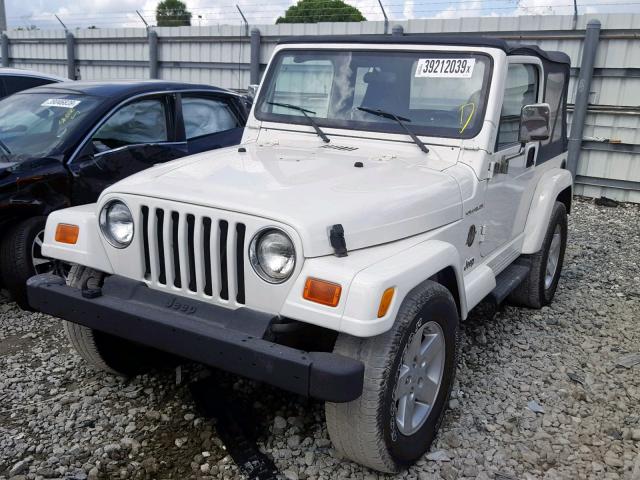 1J4FA59S41P330204 - 2001 JEEP WRANGLER / WHITE photo 2