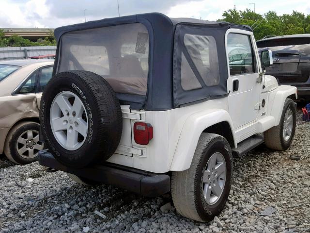 1J4FA59S41P330204 - 2001 JEEP WRANGLER / WHITE photo 4