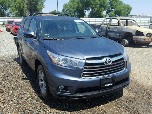 5TDBKRFH3GS302281 - 2016 TOYOTA HIGHLANDER BLUE photo 1