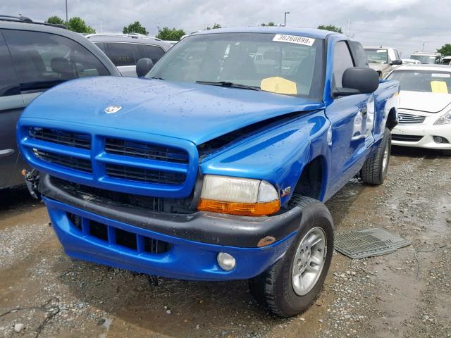 1B7GL22Y4XS153404 - 1999 DODGE DAKOTA BLUE photo 2