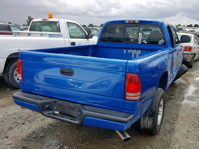 1B7GL22Y4XS153404 - 1999 DODGE DAKOTA BLUE photo 4